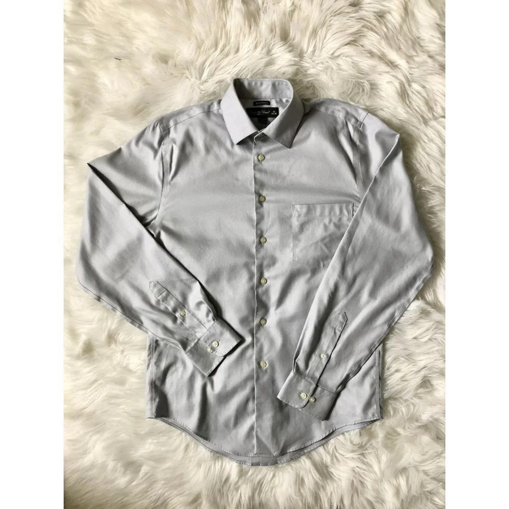 Men's Pronto Uomo 100% Cotton Non Iron Dress Shirt - Picture 2 of 5